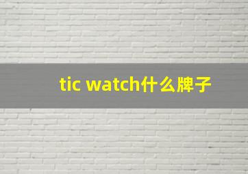 tic watch什么牌子